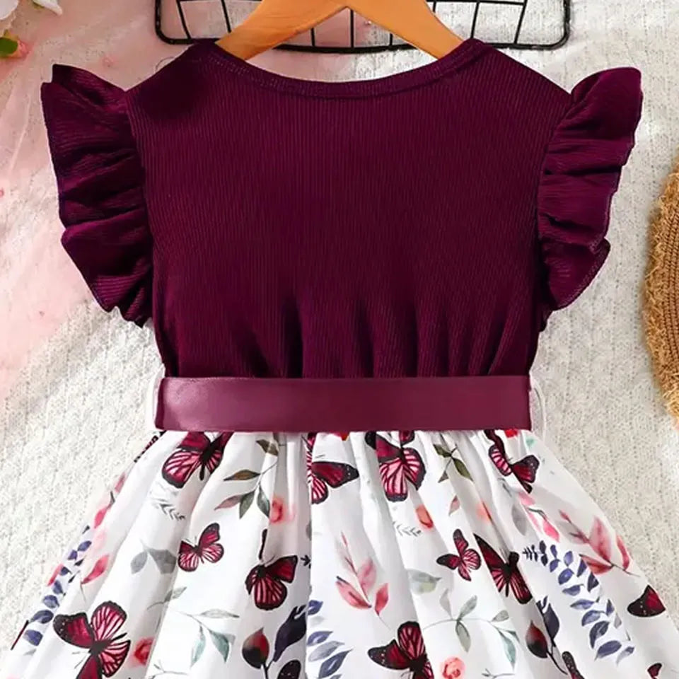 Pakistan Design Children's Girls 7 Years Party Frocks Knee-Length A-Line Polyester/Cotton Summer Fashion Wear